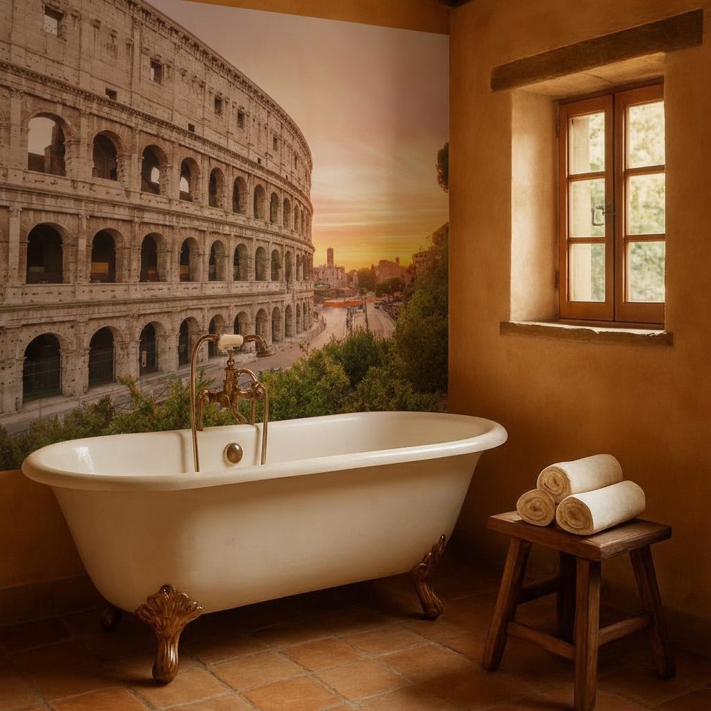 Colosseo al Tramonto in a room setting
