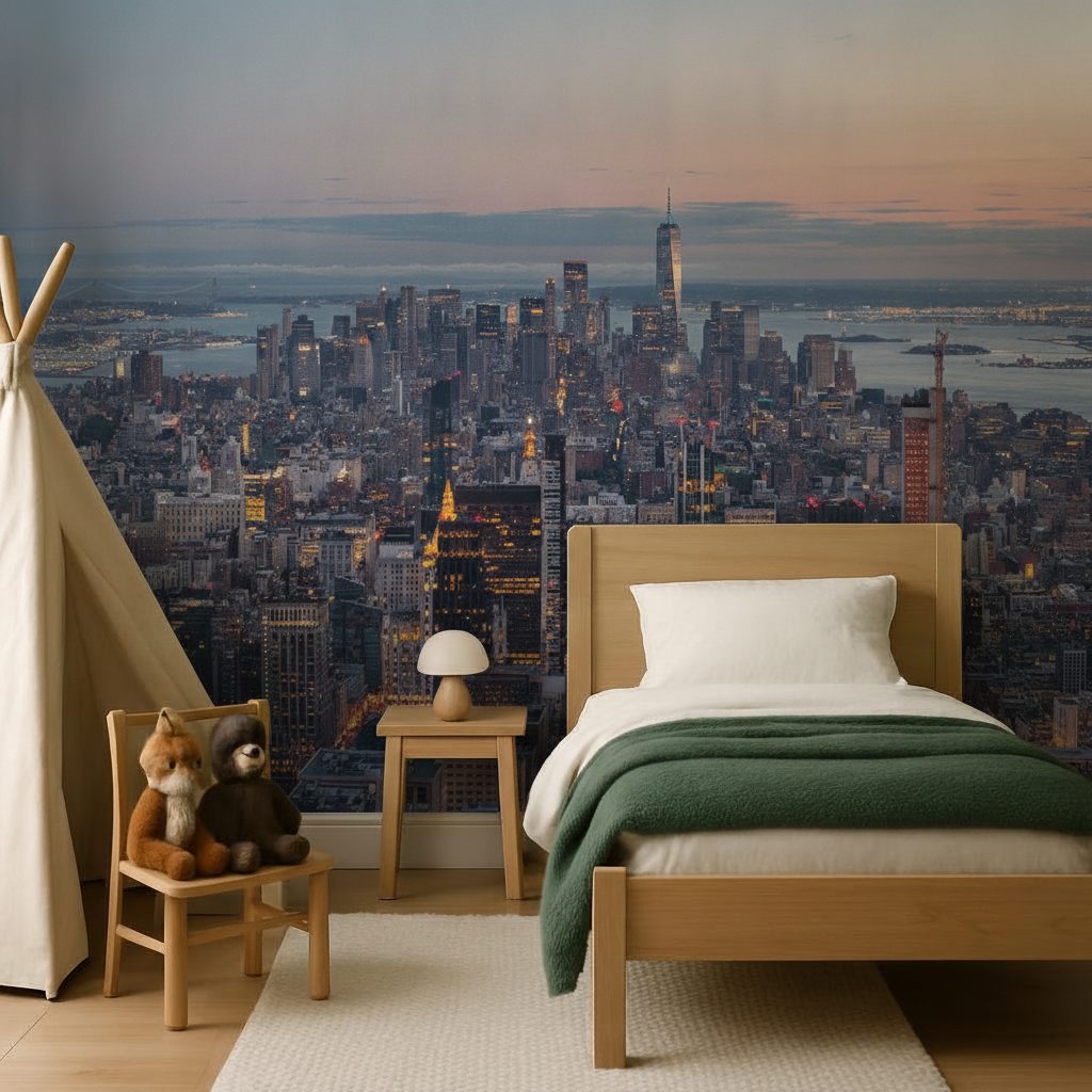 Manhattan Downtown Crepuscolo Aereo in ambiente