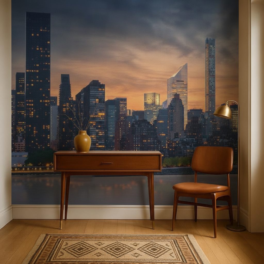 Skyline New York Tramonto in a room setting