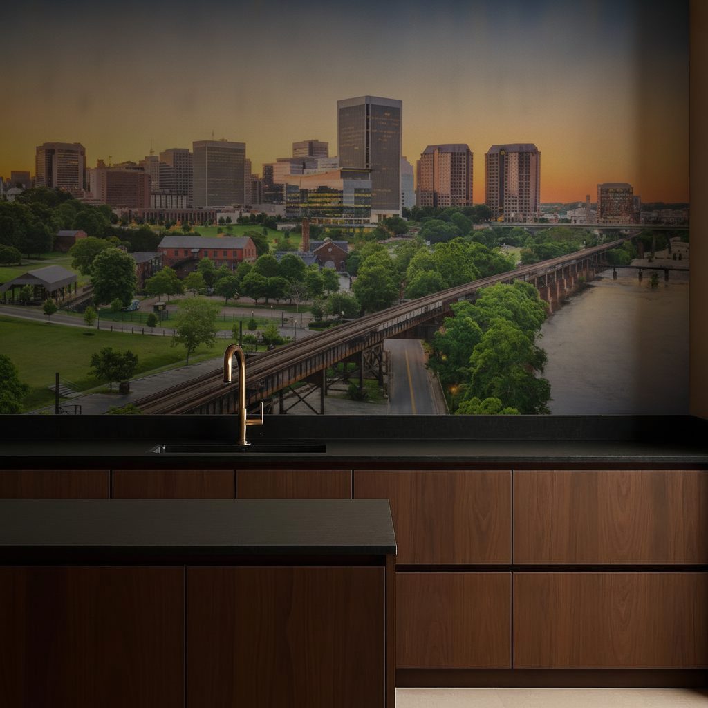 Skyline Richmond Virginia in a room setting