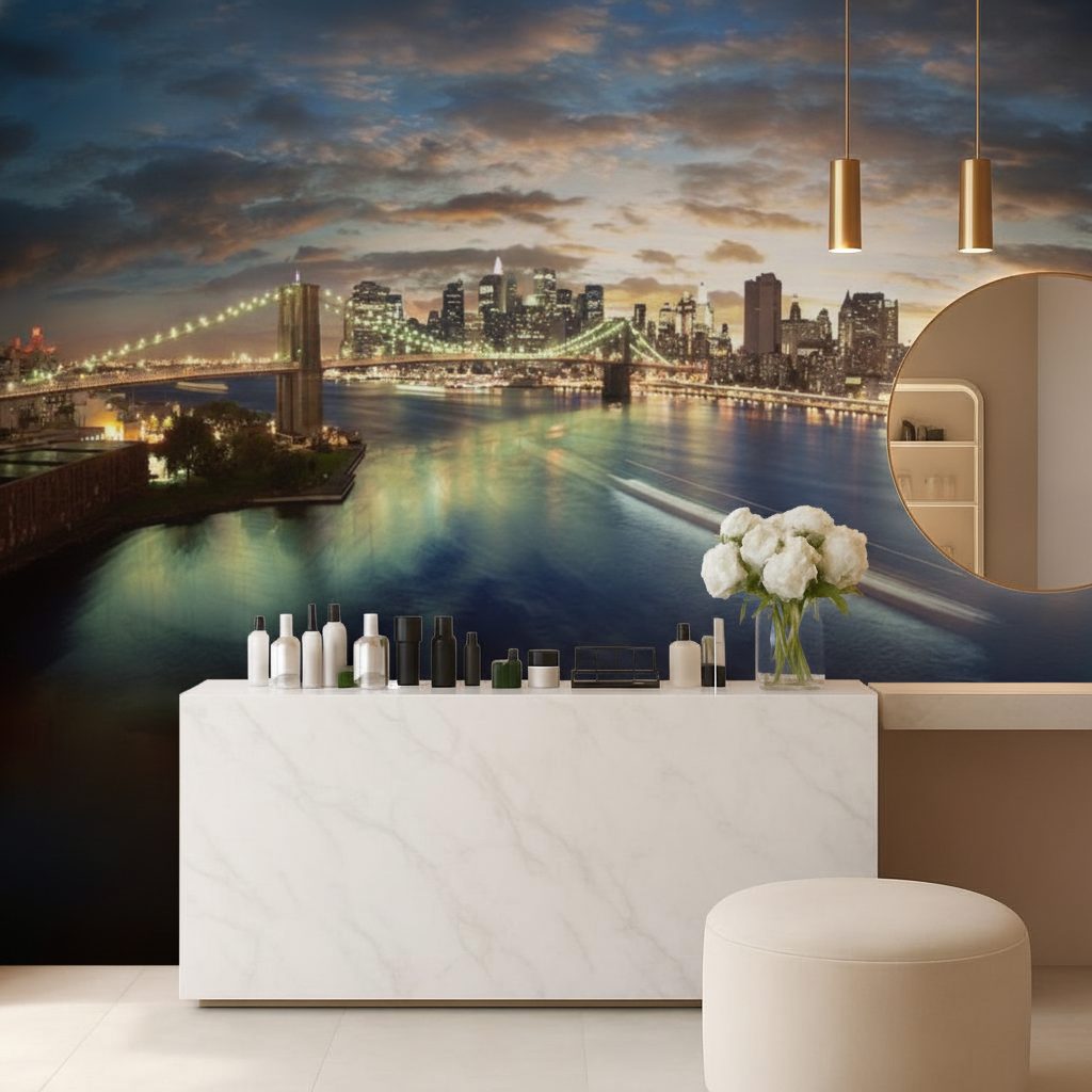 New York Cityscape Tramonto in ambiente