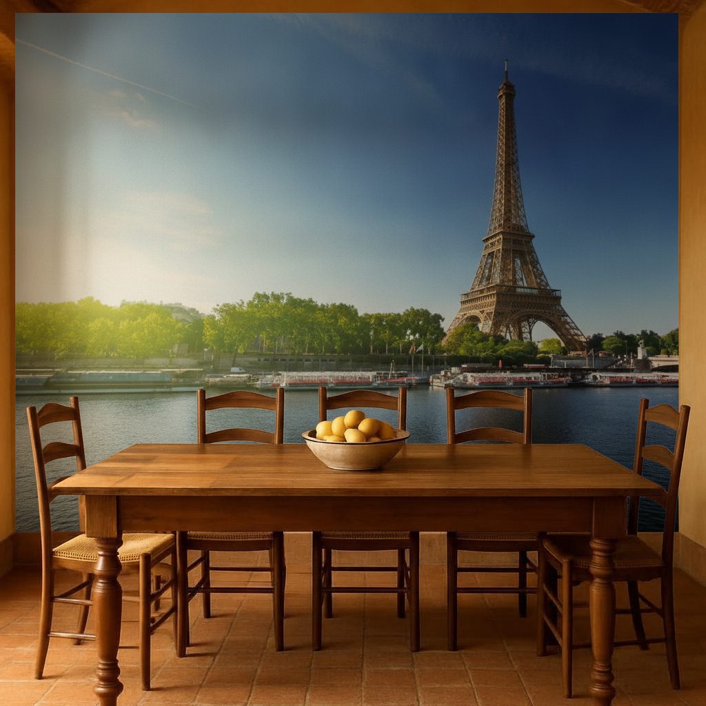 Torre Eiffel Tavolo Legno in ambiente